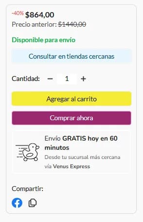Componente para agregar producto al carrito.